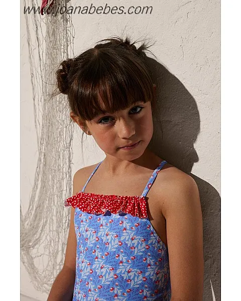 BAÑADOR NIÑA ESTAMPADO HOJAS
