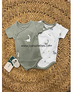 PACK 2 BODYS MANGA CORTA TREX ALGODON ORGANICO