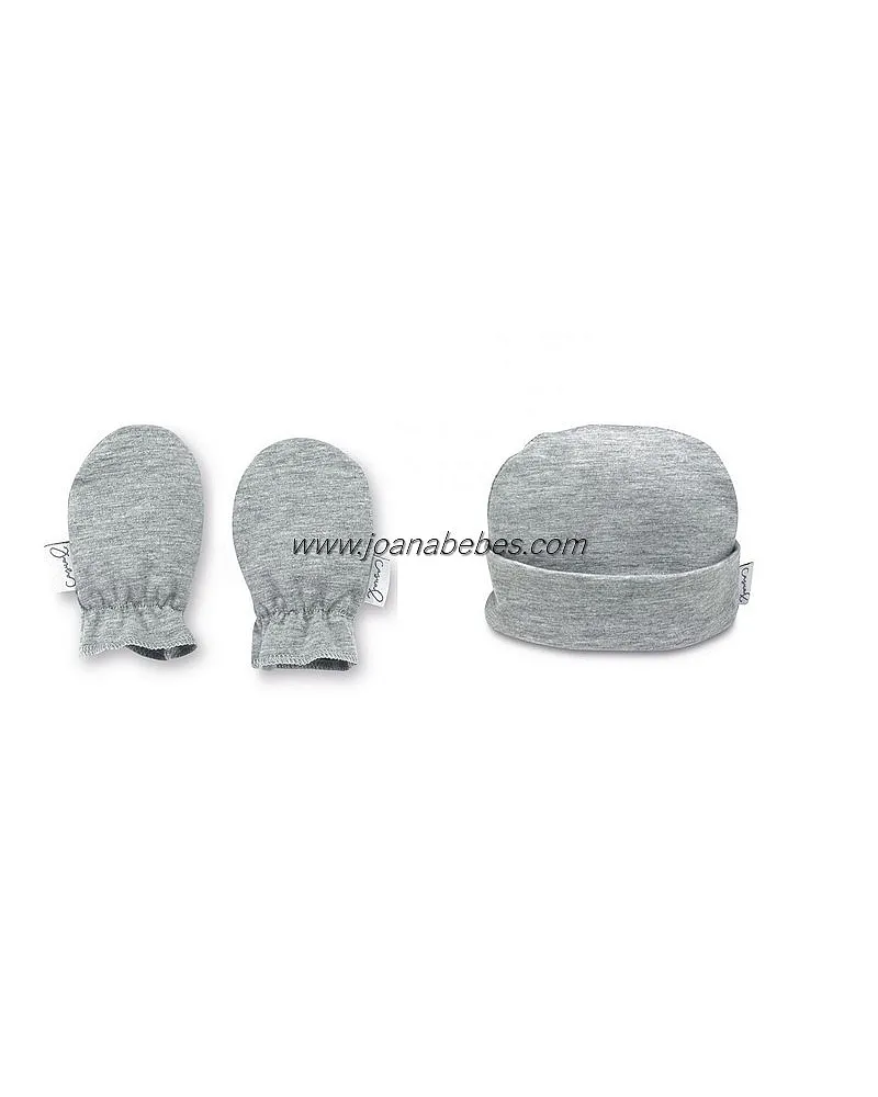 Bimbidreams set gorro y manoplas leon gris