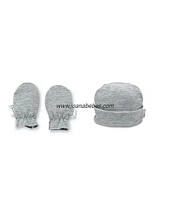 Bimbidreams set gorro y manoplas leon gris