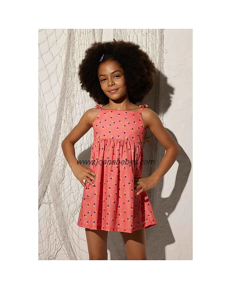 YSABEL MORA VESTIDO CON TIRANTES ANUDADOS ESTAMPADO DE PIÑAS YSABEL MORA VESTIDO CON TIRANTES ANUDADOS ESTAMPADO DE PIÑAS