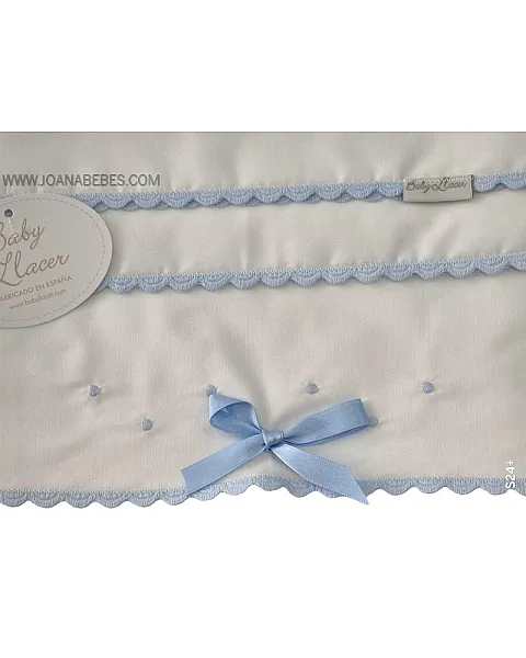 Sabana cuna blanco celeste