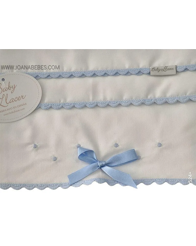 Sabana cuna blanco celeste