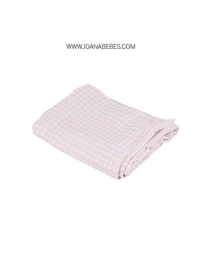 Muselina 120x120 cm vichy rosa BonjourBebe