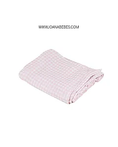 Muselina 120x120 cm vichy rosa BonjourBebe
