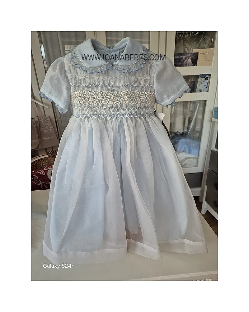 VESTIDO NIDO DE ABEJA CELESTE