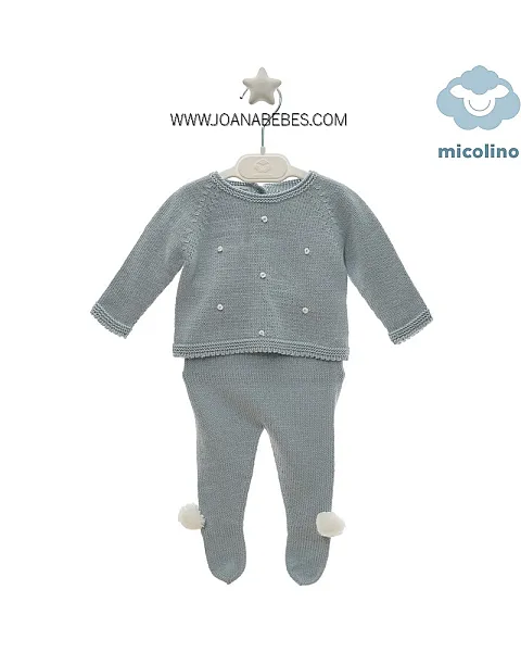 MICOLINO CONJUNTO POLAINA COM POMPOM