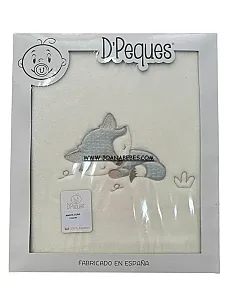 MANTA TERCIOPELO BORDAD ZORRITO VERDE