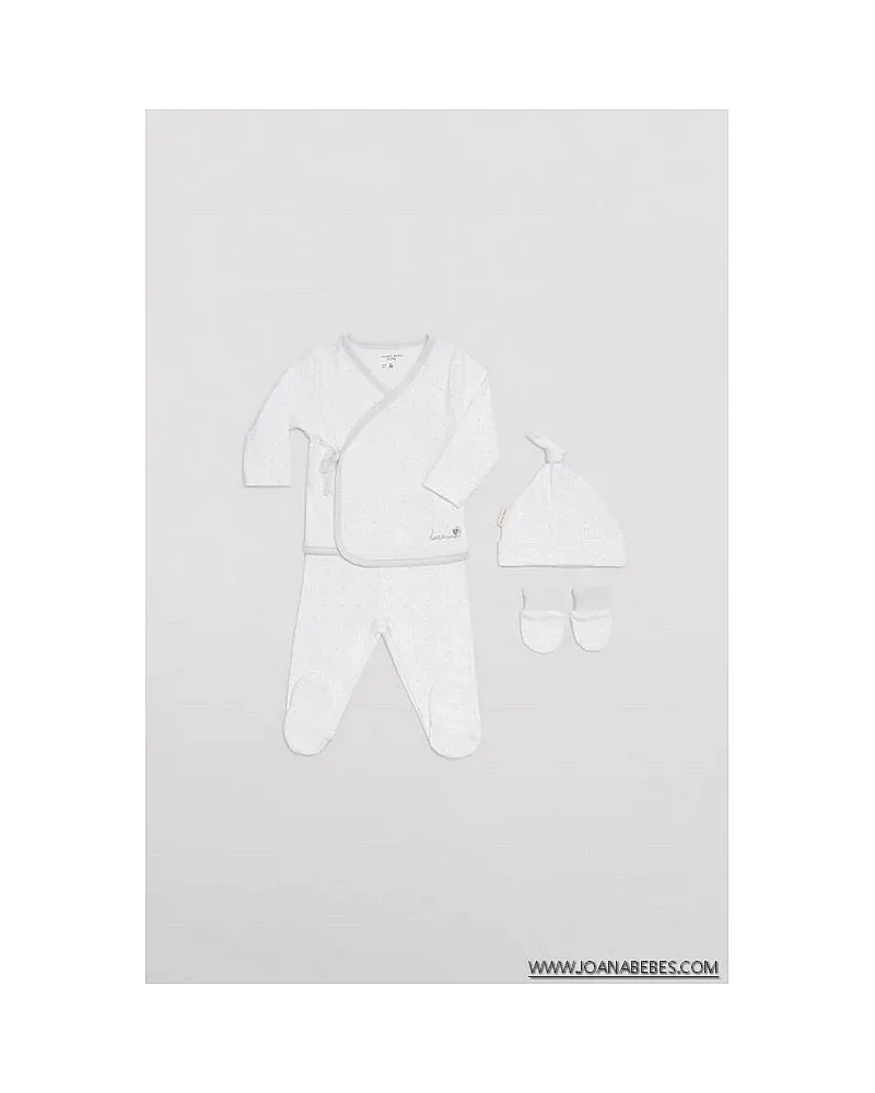Pack bebé primera puesta algodón natural blanco