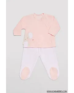 Conjunto bebé manga larga ratoncita rosa