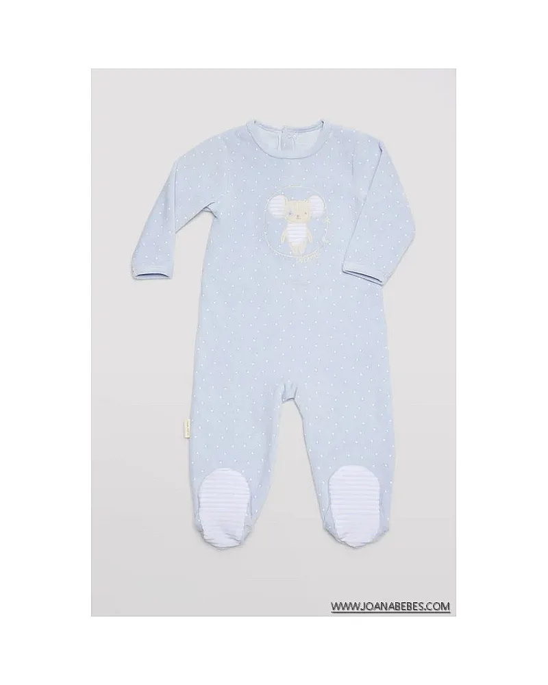 Pelele bebé manga larga ratoncito azul