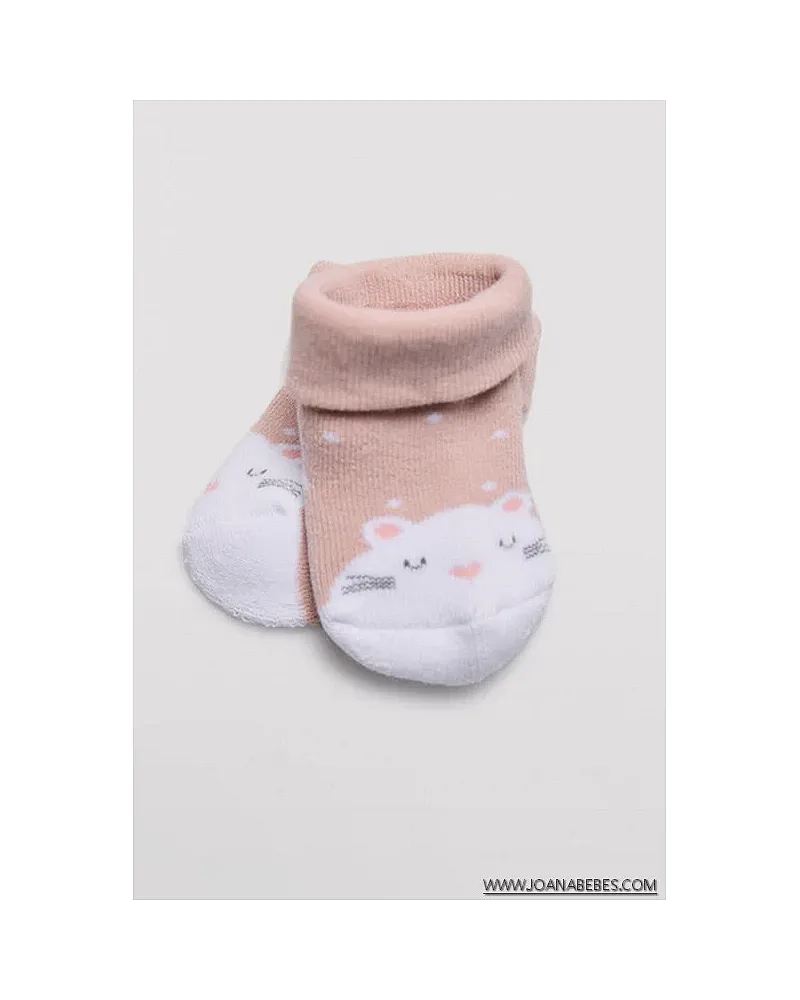 Pack 4 calcetines de bebé recién nacido térmicos estampados gatito