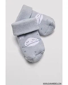 Pack 2 calcetines de bebé recién nacido térmicos remallados a mano espacio