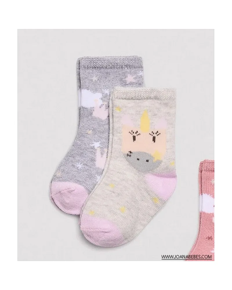 Pack 2 calcetines algodón de bebé estampados magic unicorn