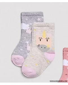 Pack 2 calcetines algodón de bebé estampados magic unicorn