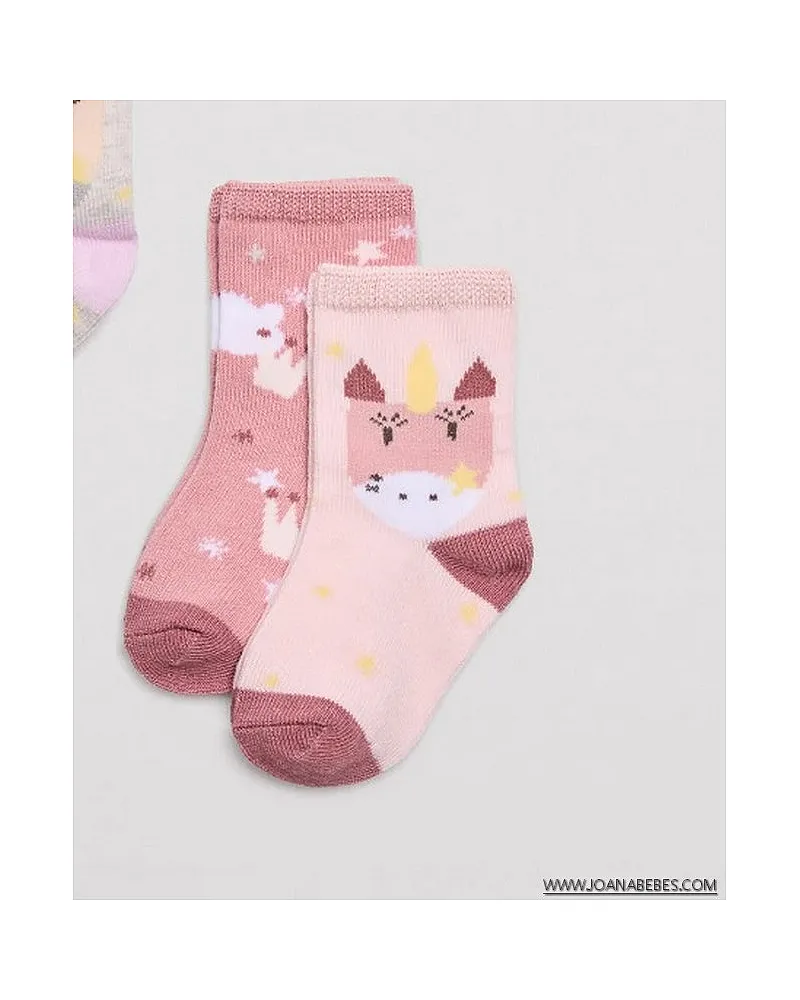 Pack 2 calcetines algodón de bebé estampados magic unicorn