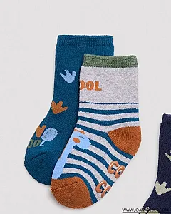 YSABEL MORA Pack 4 calcetines térmicos antideslizantes bebé estampados cool dino