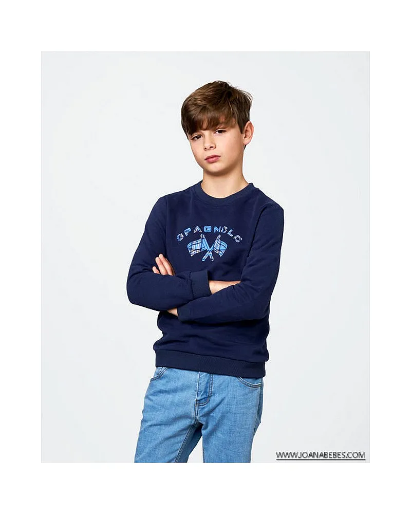 SUDADERA NIÑO LOGO BANDERAS CUADROS