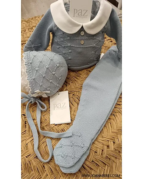 PAZ RODRIGUEZ CONJUNTO 3PIEZAS GLACIAR AZUL TIZA