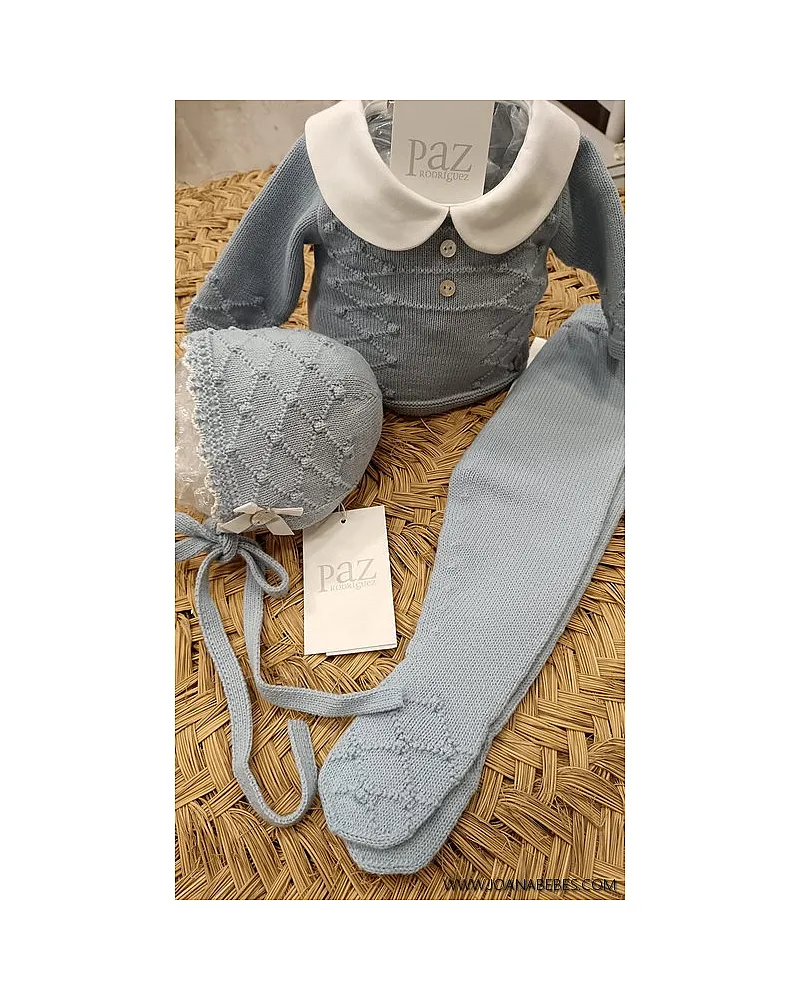 PAZ RODRIGUEZ CONJUNTO 3PIEZAS GLACIAR AZUL TIZA