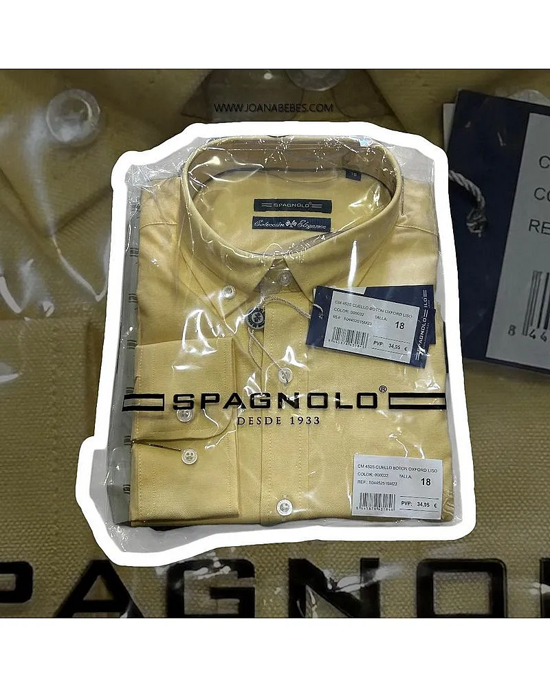SPAGNOLO CAMISA CUELLO BOTON OXFORD LISO