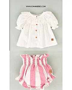 JOSE VARON CONJUNTO BLUSA MOTA Y BRAGA RAYAS