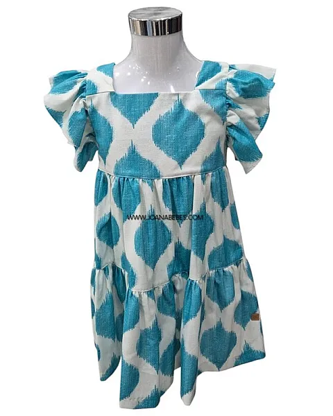 JOSE VARON VESTIDO ROMBO TURQUESA