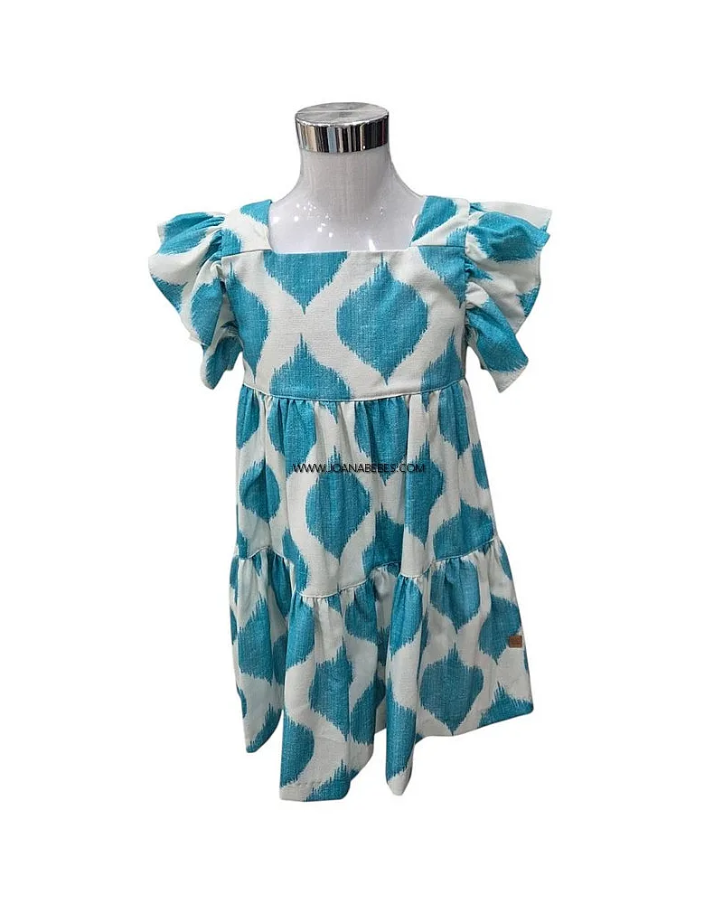 JOSE VARON VESTIDO ROMBO TURQUESA