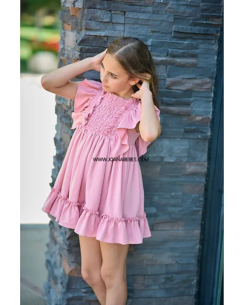 LA ORMIGA VESTIDO ROSA LISO