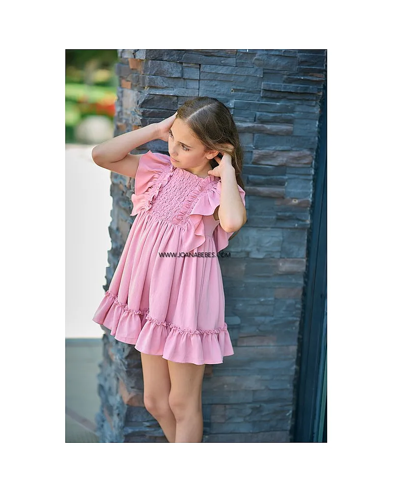 LA ORMIGA VESTIDO ROSA LISO