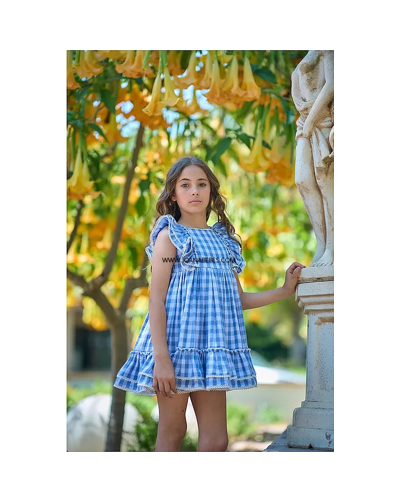 LA ORMIGA VESTIDO VICHY AZUL