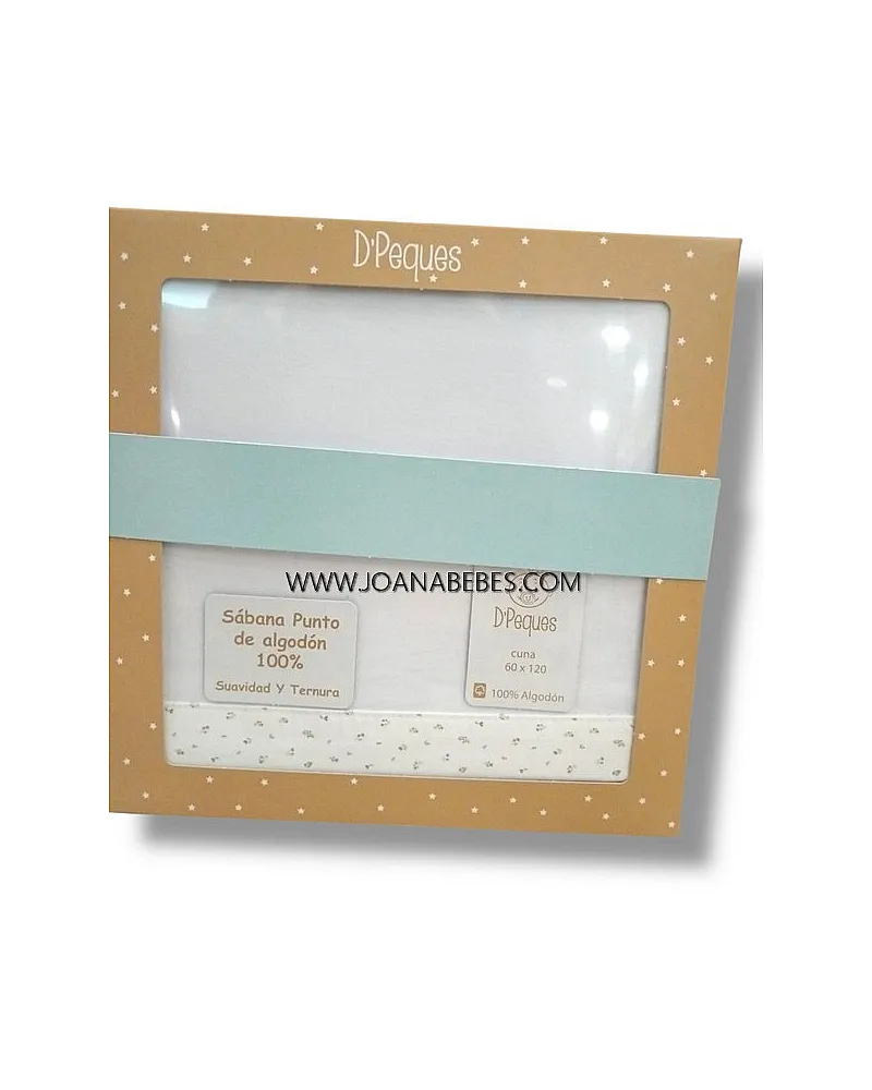 Juego sabanas CUNA DE PUNTO FLORECITAS VERDE
