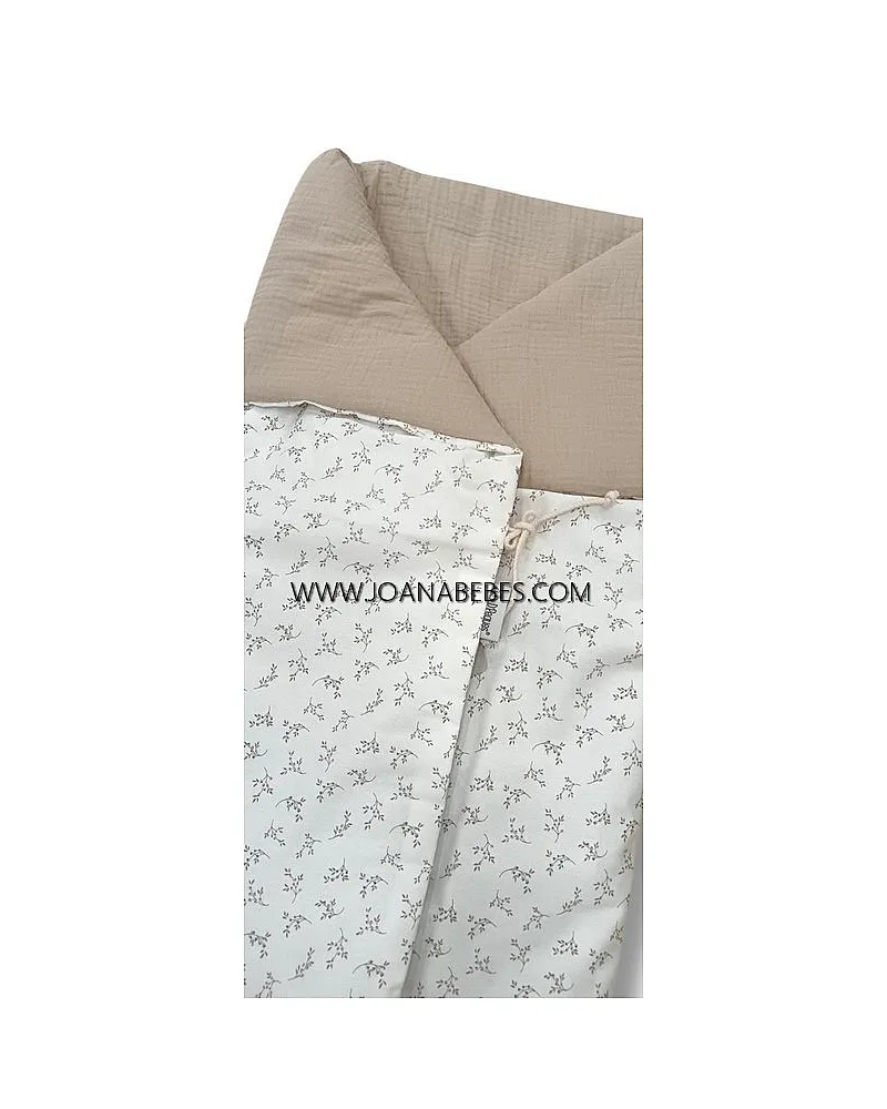 SACO MANTA REVERSIBLE FINO RAMILLETES BEIG