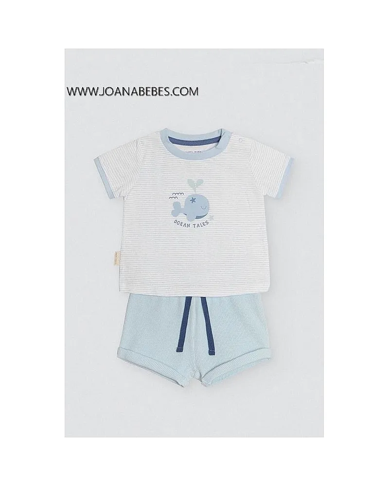 Conjunto bebé camiseta manga corta de rayas y short