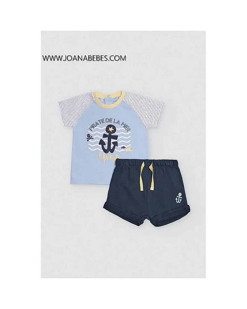 Conjunto bebé camiseta manga corta estampada y short