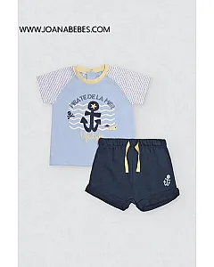 Conjunto bebé camiseta manga corta estampada y short