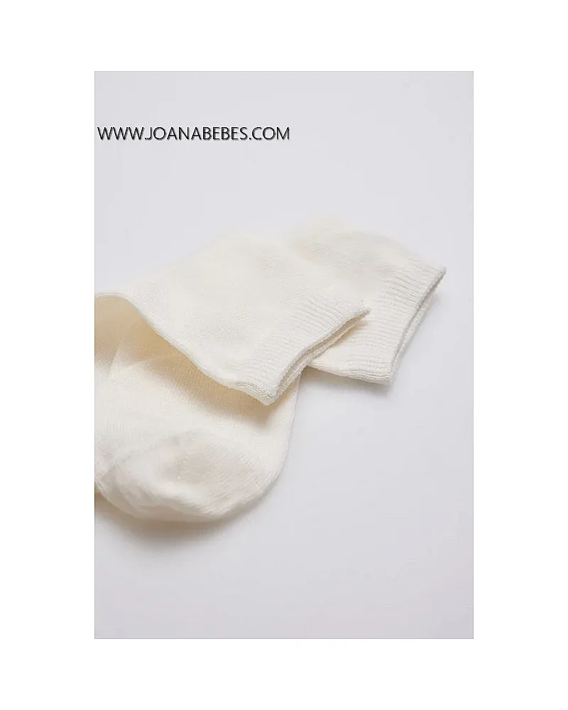 Calcetines perlé infantil marfil