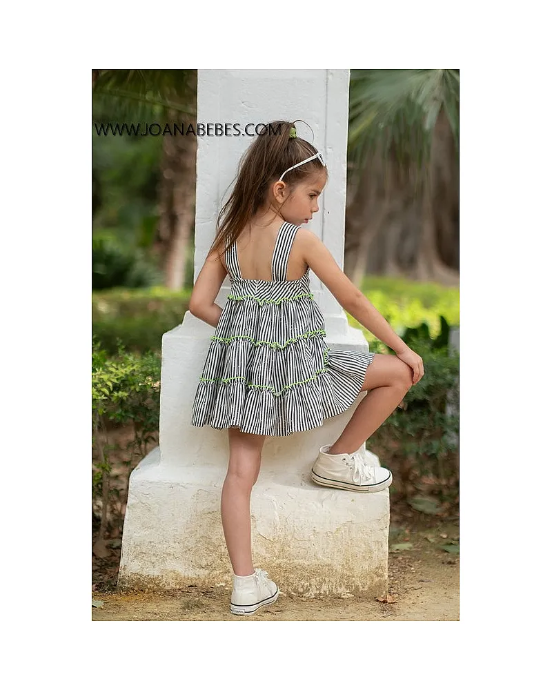 VERA VESTIDO VOLANTE RAYAS NEGRAS