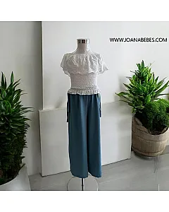 MON PETIT CONJUNTO TOP ELASTICO Y PANTALON PALAZO