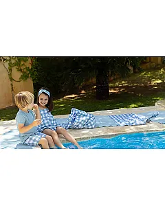 CALAMARO TOALLA CUADROS AZUL LAGO