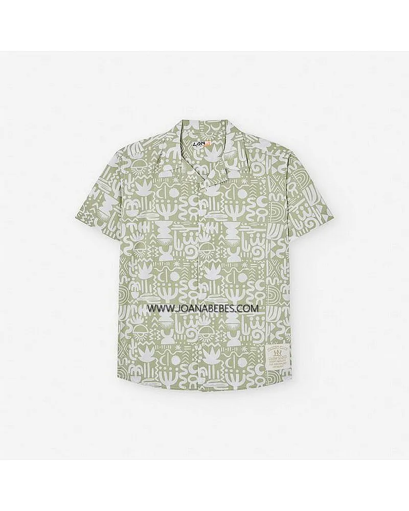 LOSAN CAMISA POPELIN ESTAMPADA KHAKI LJBAP0102-25004