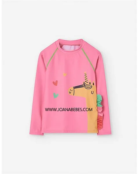 Camiseta de baño Losan UV 40+ unicornio rosa claro