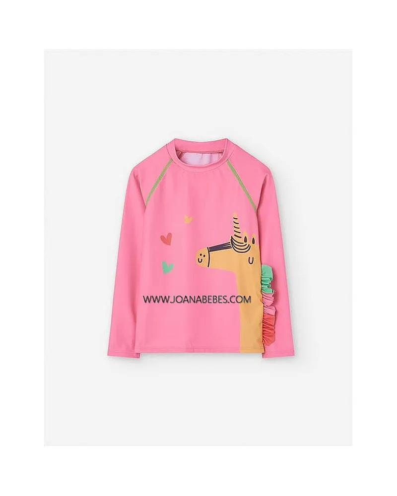 Camiseta de baño Losan UV 40+ unicornio rosa claro