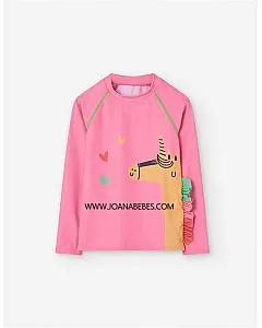 Camiseta de baño Losan UV 40+ unicornio rosa claro