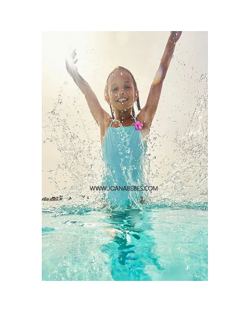 YSABEL MORA Bañador niña vichy detalle flor 95127