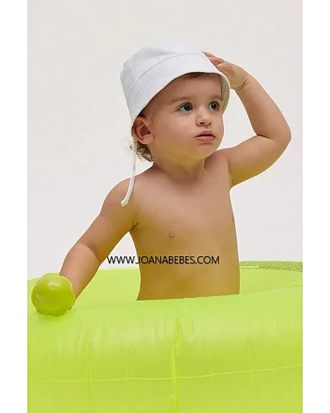 YSABEL MORA Gorro de playa bebé de algodón blanco ala recta