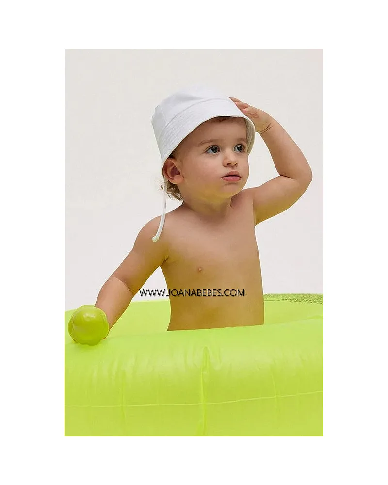 YSABEL MORA Gorro de playa bebé de algodón blanco ala recta