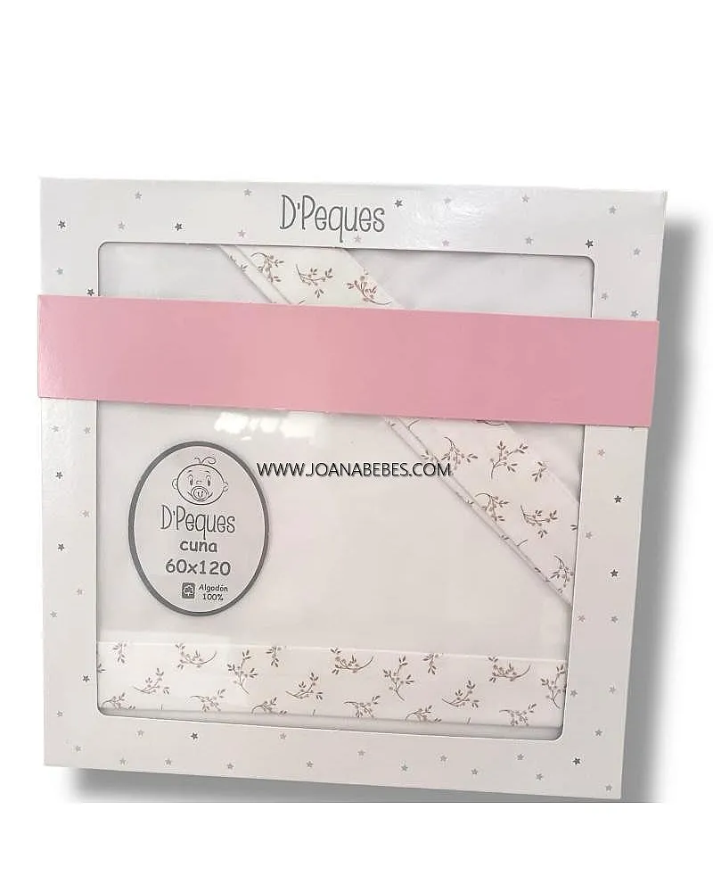 Juego sabanas CUNA RAMILLETES ROSA