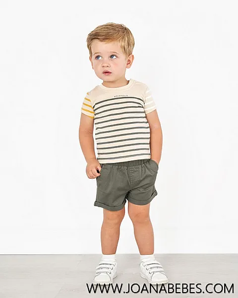 SPAGNOLO CAMISETA RAYAS Y BERMUDA 3656