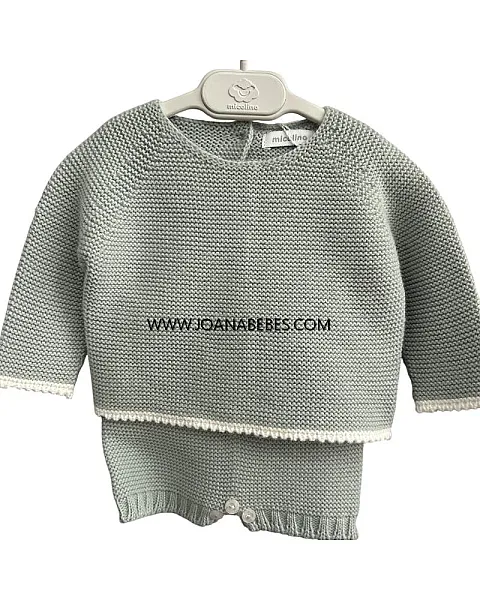 MICOLINO CONJUNTO PUNTO VERDE SEDA